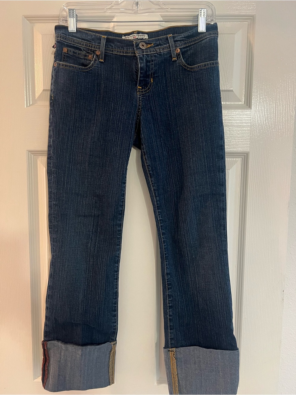 Polo by Ralph Lauren Dark Blue Straight Leg Jeans with Cuffed Hem